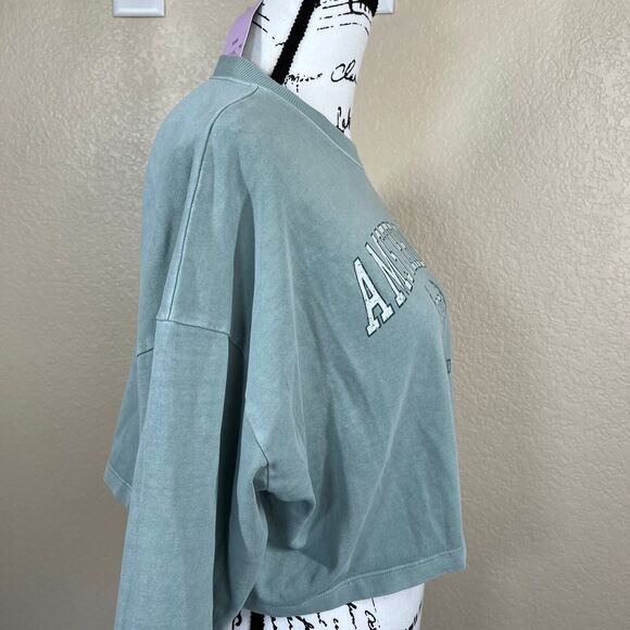 Wild Fable Slate Slate Blue Long Sleeve Heavy Knit T-Shirt Size XXS relax fit - Picture 14 of 14